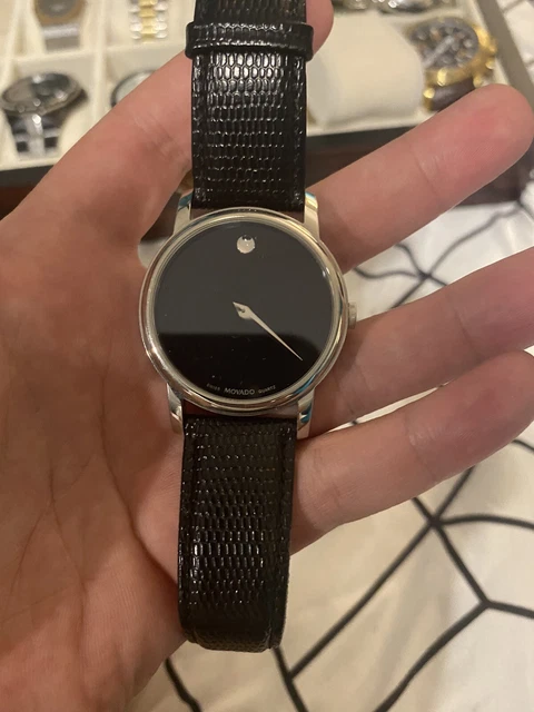 Mens Movado Museum Dial Swiss Quartz MO.01.1.14.6000 Leather Sapphire Crystal