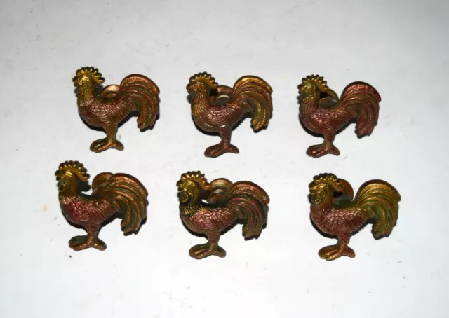 Set of 06 Knobs Brass Hen Cabinet Pulls Chicken Design Door knobs EK696