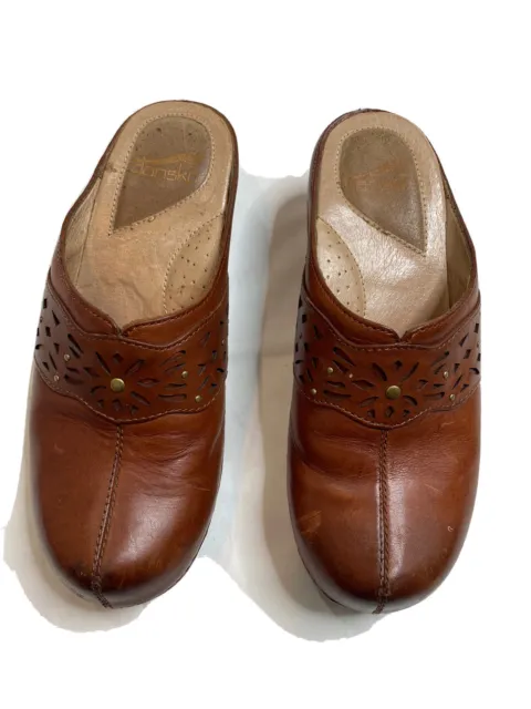 DANSKO Shyanne Mules Clogs Slide Women’s Size 37/ US 6.5-7 Brown Leather Shoes
