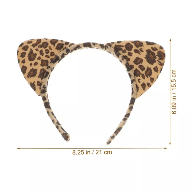 3 set stampa leopardata abbigliamento orecchie di gatto fascia per pelo cravatta con fiocco giapponese 2