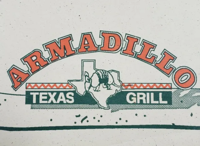 Armadillo Texas Grill Fresh Features Menu 1990s Defunct Restaurant Toronto