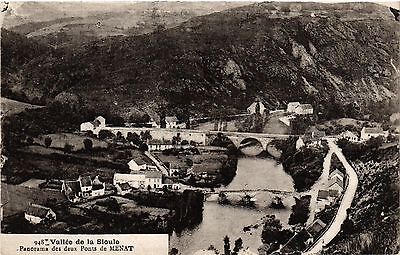 CPA sioule valley panorama of two menat bridge (409353)