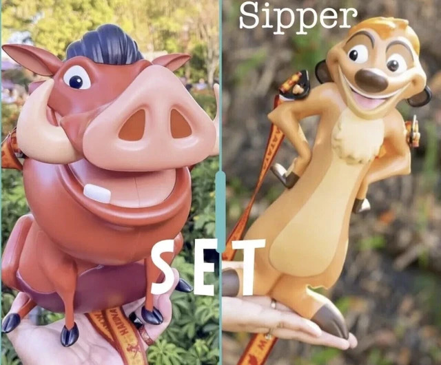 DISNEY ANIMAL KINGDOM Lion King Timon Sipper & Pumbaa Popcorn Bucket