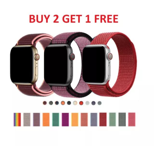 For Apple Watch Strap Series 9 8 7 6 5 4 Nylon Woven Band 38/40/41 & 42/44/45mm