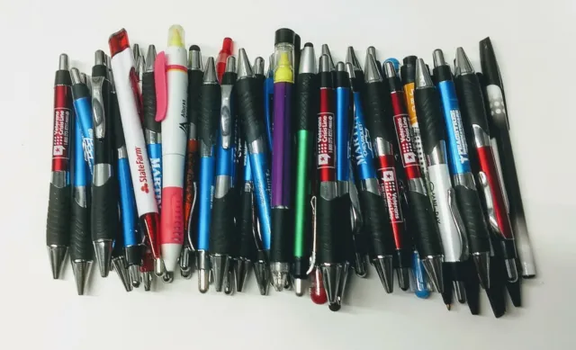 50ct Bulk / Wholesale Mixed Lot of Misprint Ball Point Retractable Click Pens