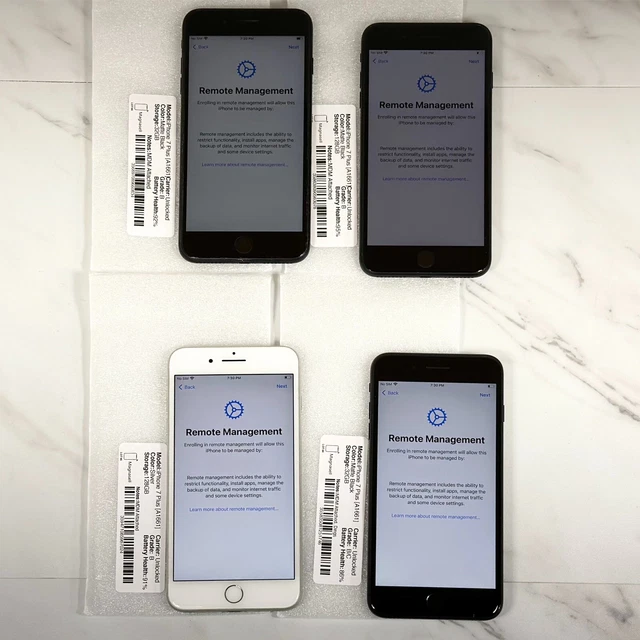 iPhone 7 Plus 32GB, 128GB A1660 Unlocked - MDM Managed - iC OFF - LOT OF 8 iPhone 7 Plus 32GB, 128GB A1660 Unlocked - MDM Managed - iC OFF - LOT OF 8