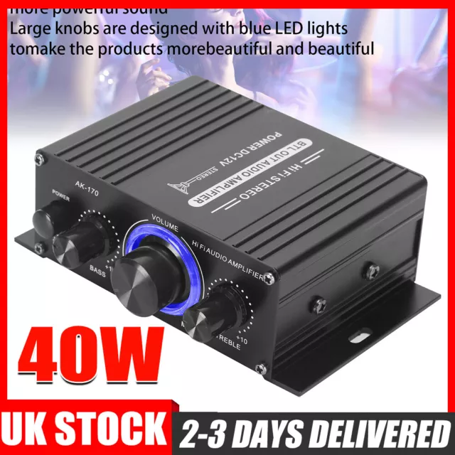 DC 12V HiFi Power Amplifier Mini Small Audio Digital Stereo Car FM AMP Home New