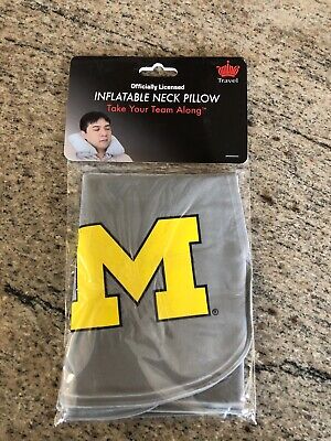 NCAA University of Michigan Wolverines Inflatable Travel Neck Pillow 12" X 13"
