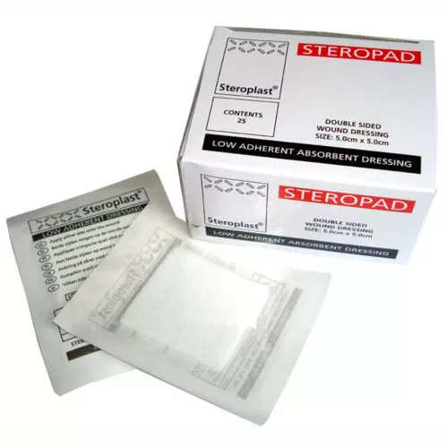 5 x Low Adherent Dressing Pad Double Sided 7.5cm x 7.5cm - Steropad NHS Quality