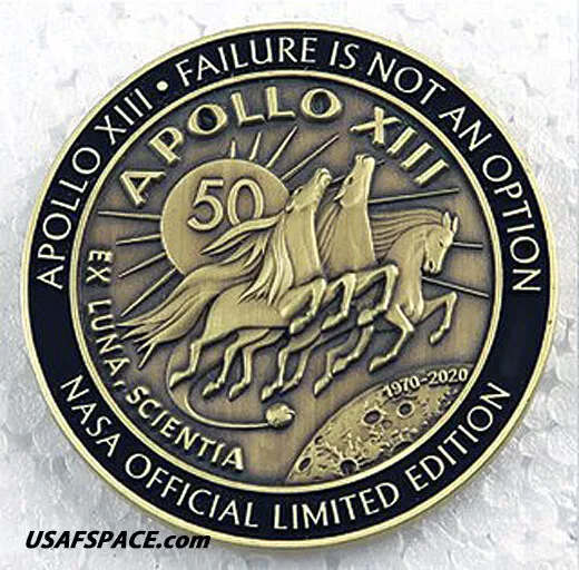 APOLLO 13 -50th ANNIVERSARY-LIMITED EDITION-OFFICIAL NASA FLOWN METAL MEDALLION