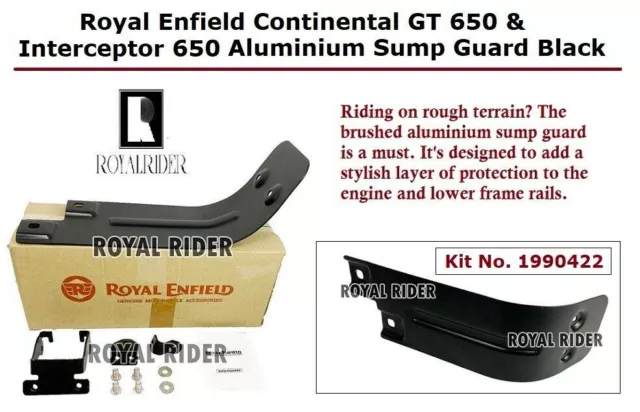 Garde-carter en aluminium Royal Enfield Continental GT 650 et Interceptor...