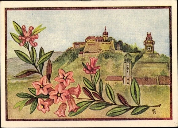 Künstler Ak Graz Steiermark, Schlossberg - 3744085