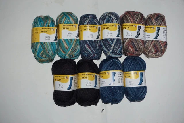 10 x 50 gr. Sockenwolle/Strumpfwolle Regia Terra  X Color    !! NEU !!