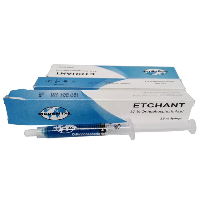 10 Pcs Dental MEDENTAL ETCHANT ETCH GEL 37% Qrthophosphoric Acid 2.5ml Syringe