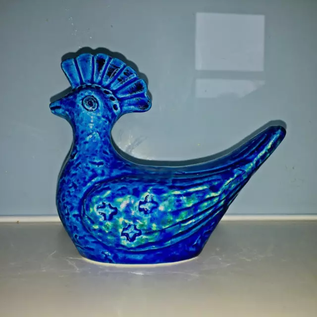 bitossi rimini blue 1950s design Bitossi Aldo Londi Italian pottery Peacock bird