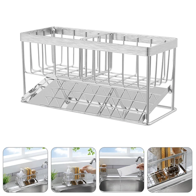 Bastidor de goteo de acero inoxidable 304 compartimento de almacenamiento para lavabo detergente