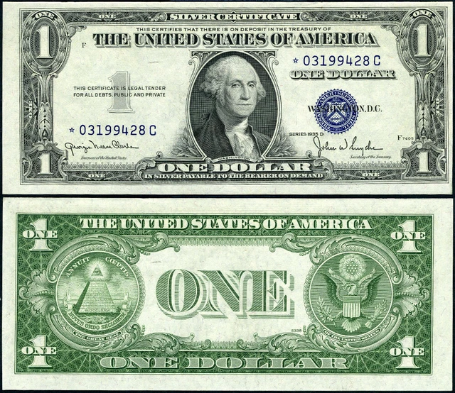 FR. 1613 N* $1 1935-D Silver Certificate *-C Block Narrow CU Star