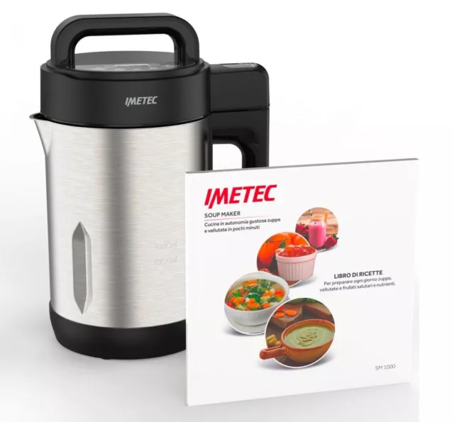 Imetec Soup Maker Cuoce e Frulla 3 PROGRAMMI zuppe vellutate frullati 900 Watt