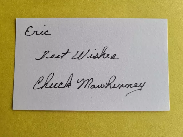 Charles Mawhinney Vietnam USMC Sniper103 Kills Signed 3x5 Card Inscribed Eric