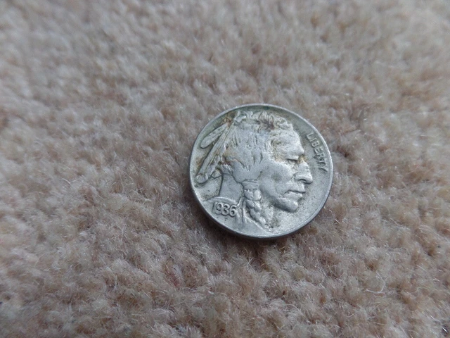 Old Collection American Coin 5 Cents  1936 - 21mm.  Good Gift.
