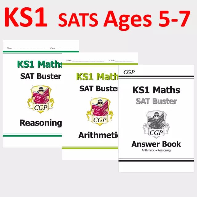 KS1 Maths SAT Buster Bundle Arithmetic and Reasoning with Answer Ages 5-7 CGP