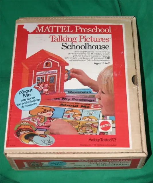 1972 Mattel Preschool Talking Picture Schoolhouse Sight Sound Feelings Manners