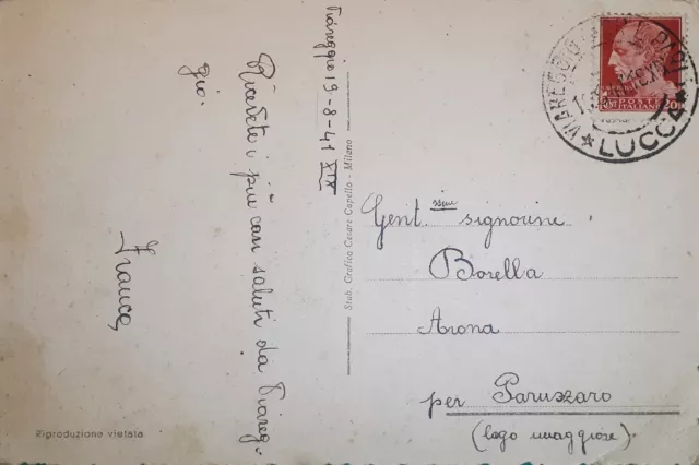 Cartolina - Viareggio - Viale a mare - 1941 2