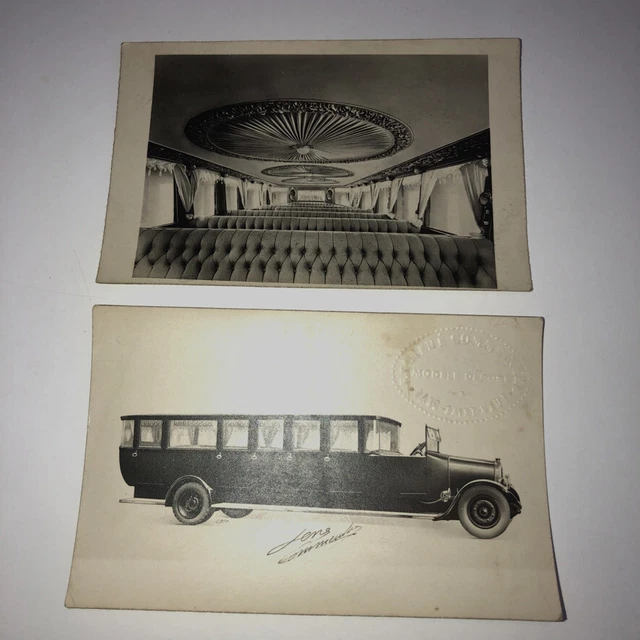 2 ANCIENNES  CARTES POSTALES  PHOTO LIMOUSINE AVEC DEDICACE Rene COMMEINHES