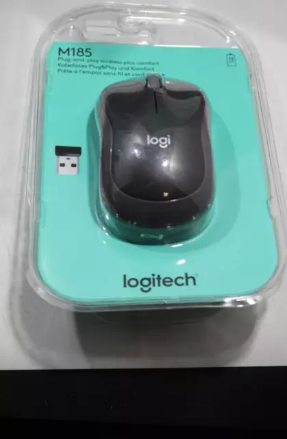 Logitech M185 Wireless Mouse, 2.4GHz with USB Mini Receiver inc VAT