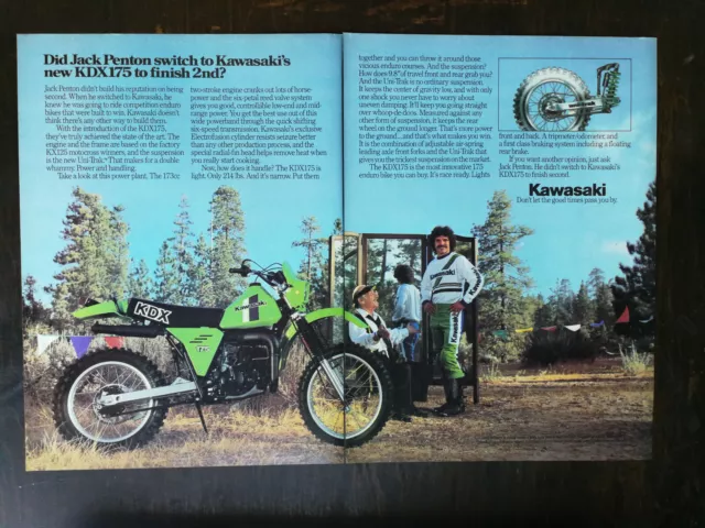 Vintage 1979 Kawasaki KDX175 Motorcycle Full Page Original Ad