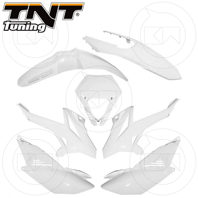 Set De Carénage TNT 8 Pièces Pour Yamaha BWS 50 (1995-2003) - Couleur Gris Nardo Blanc