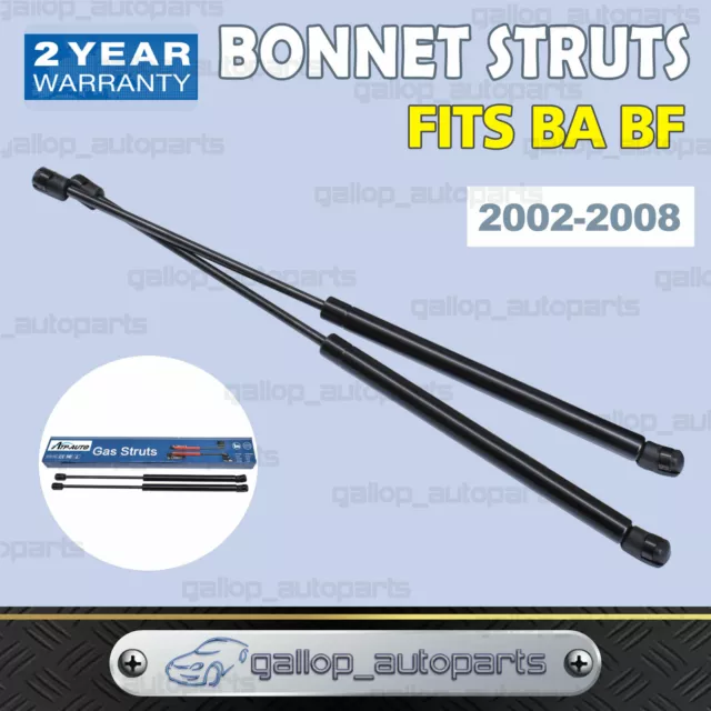 2 Bonnet Struts for Falcon BA BF Fairlane Fairmont Ute Sedan Wagon Gas Stay Pair