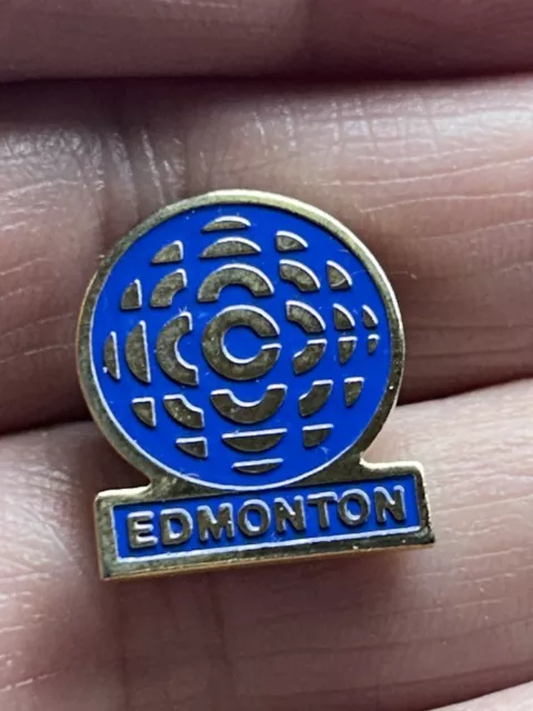 Vtg CBC Canadian Broadcasting Corporation EDMONTON Lapel Pin **READ