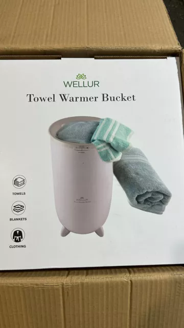 WELLUR - Cubo calentador de toallas, extra grande, blanco X grande 2