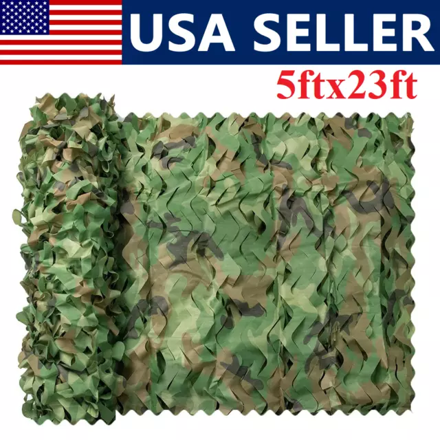 5FTx23FT Camouflage Netting Camo Army Net Woodland Camping Hunting Cover Shade