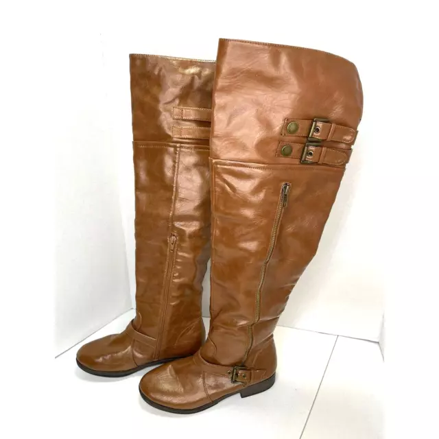 Carlos Santana "Sabbina” Tall Over Knee Block Heel Zipper Boots Size Womens 6.5M 2