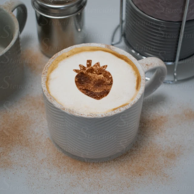Pochoir réutilisable pour tasse à café motif trèfle et harpe - Pour cappuccino Pochoir réutilisable pour tasse à café motif trèfle et harpe - Pour cappuccino