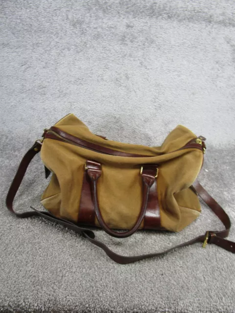 Apc Duffle Bag Brown Canvas Leather Weekender