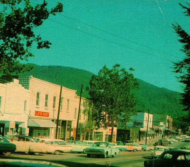 Clayton Georgia GA Main Street View Cars 1960s Unused UNP Vtg Chrome Postcard