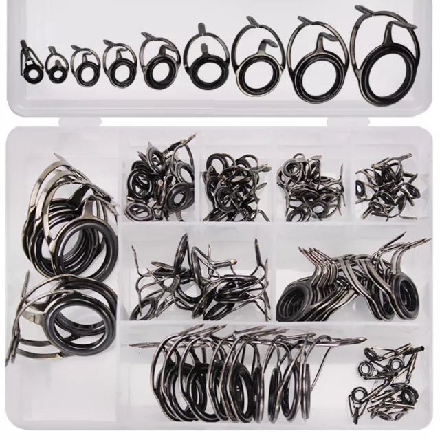 CIRCLEVAST Ceramic Rod Guide Line Kit Building Repair Rings Eyes 8 Sizes 85pcs