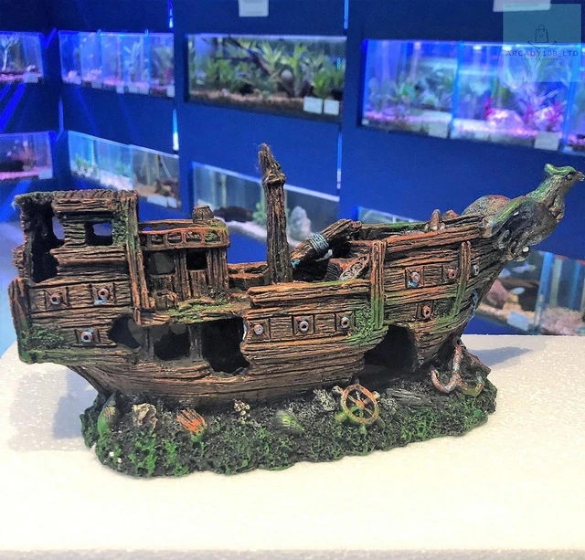 Mezzaluna Gifts Eagle 30 cm Shipwreck Aquarium Fish Tank Ship Ornament 2