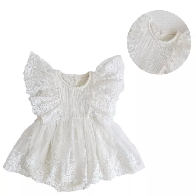 Newborn Baby Girl Clothes Lace Ruffle Outfits Romper Dress Jumpsuit Bodysuit