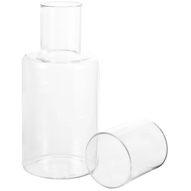 1 juego de jarra de agua transparente para cabecera con taza de vidrio dormitorio jarra de agua transparente