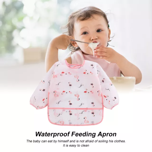 Waterproof Long Sleeve Feeding Apron Children One Piece Eating Clothes Toddler 3