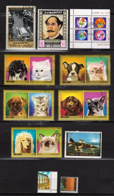 Umm al Qiwain - Emirats Arabes Unis - 1965 à 1972 -14 timbres Chiens et chats