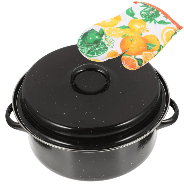Household Cooking Pot Oval Turkey Roaster Enamel Baking Tray Grill