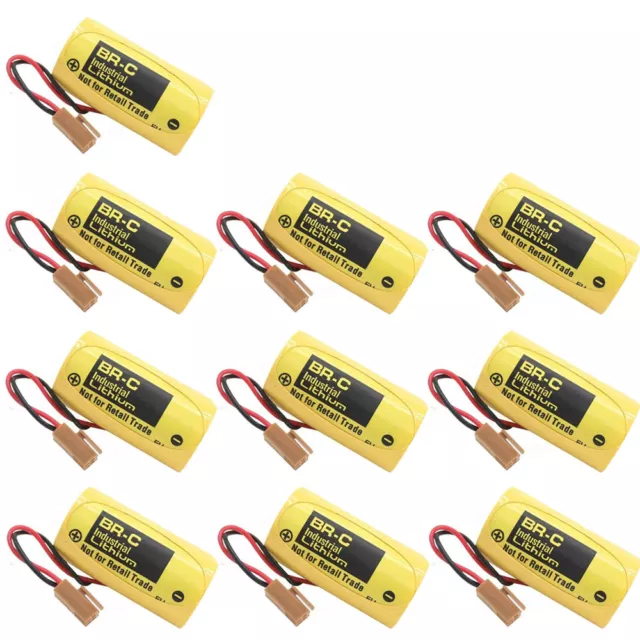 10 x BR-C 3V 5000mAh Battery with Plug for A02B-0120-K106/A98L-0031-0007/BR26500