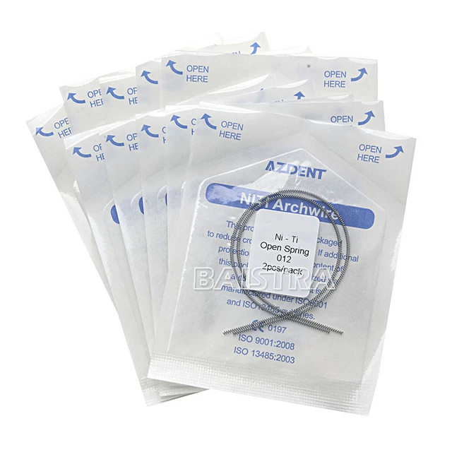 10Packs AZDENT Dental Orthodontic Niti Open Coil Spring NITI Alloy 0.012*180mm