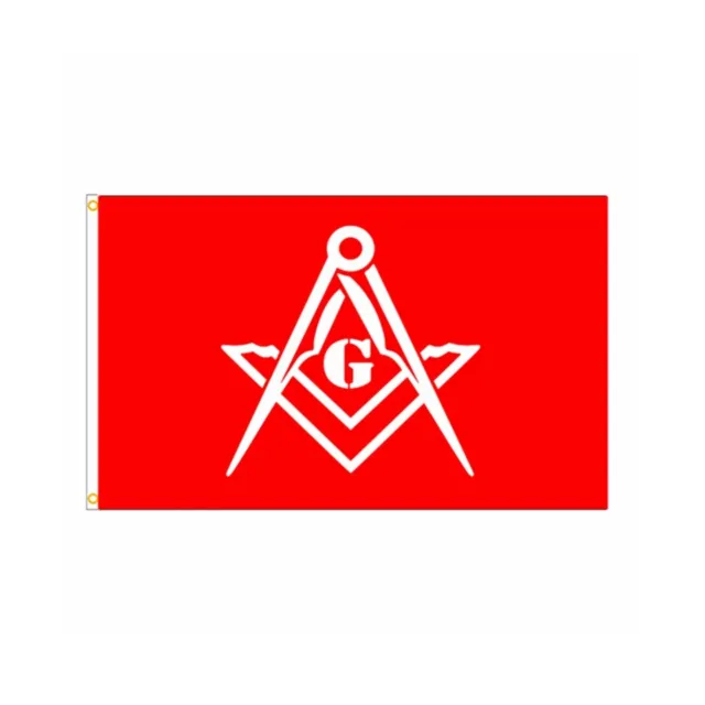 Red Polyester Masonic Flag Free Freemasonry Mason Pride Flag Outdoor Decor
