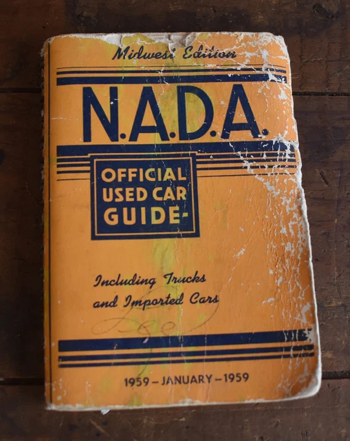 VINTAGE JANUARY 1959 NADA Official Used Car Guide Book Midwest Edition